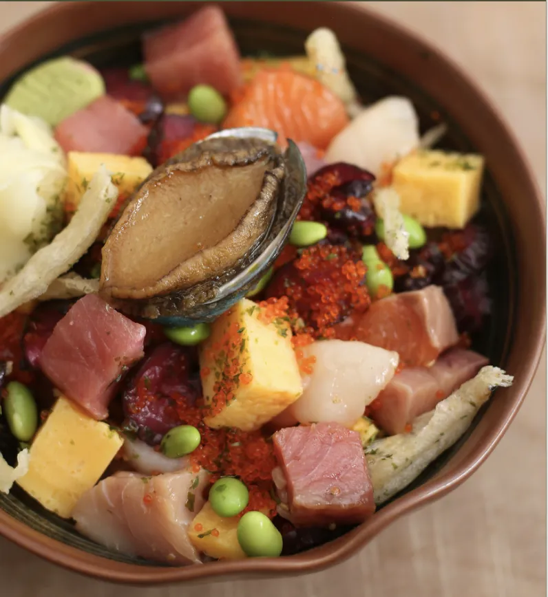 Chirashi - Colorful scattered sushi bowl with fresh sashimi